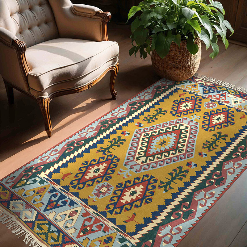 New Handwoven Turkish Kilim Rug - 4' 7" x 6' 7" (55" x 79") - K0081981