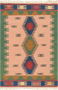 New Handwoven Turkish Kilim Rug - 3' 11" x 5' 10" (47" x 70")