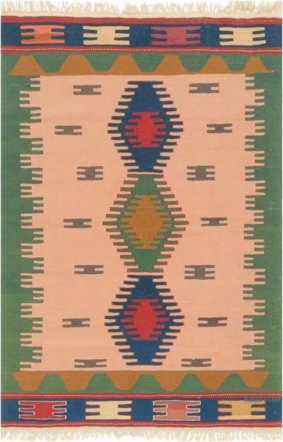 New Handwoven Turkish Kilim Rug - 3' 11" x 5' 10" (47" x 70")