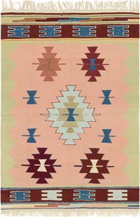 New Handwoven Turkish Kilim Rug - 3' 11" x 5' 8" (47" x 68")