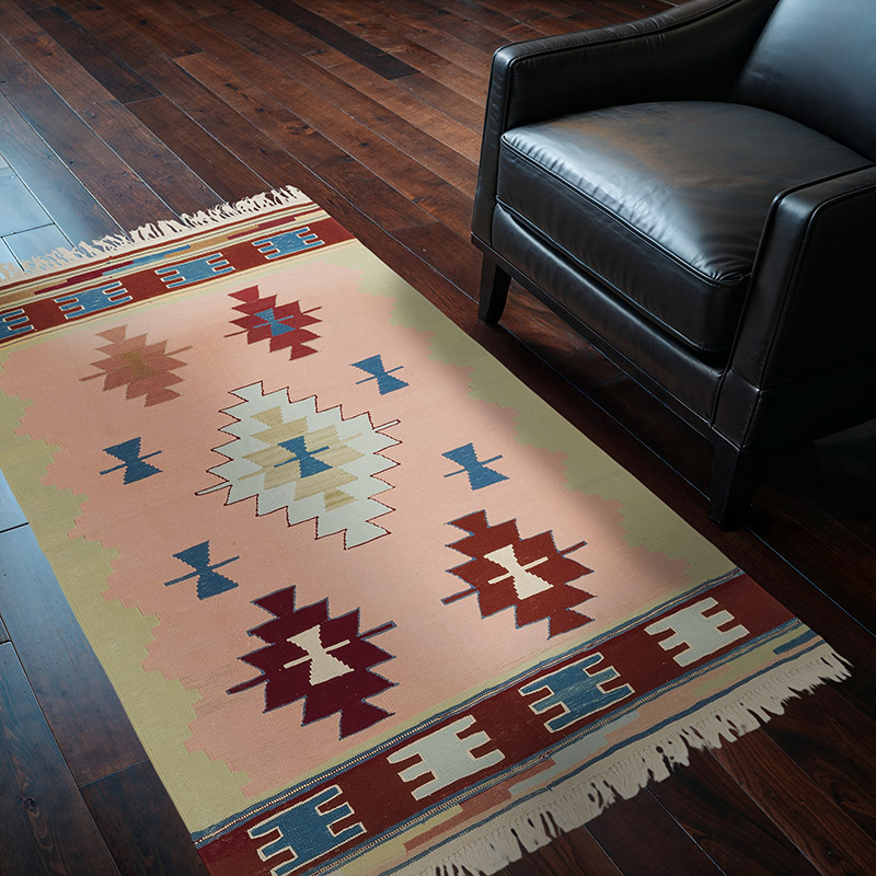 New Handwoven Turkish Kilim Rug - 3' 11" x 5' 8" (47" x 68") - K0081983