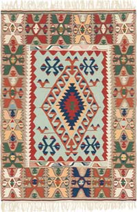 New Handwoven Turkish Kilim Rug - 4'  x 5' 9" (48" x 69")