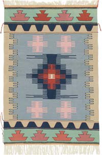 New Handwoven Turkish Kilim Rug - 3' 11" x 5' 8" (47" x 68")