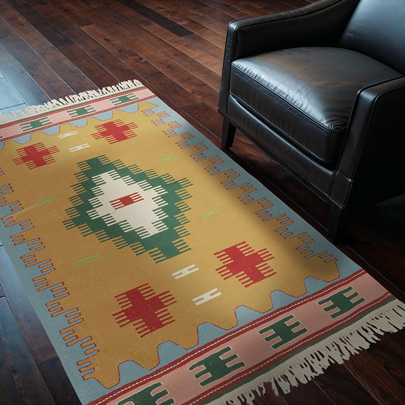 New Handwoven Turkish Kilim Rug - 4'  x 6'  (48" x 72") - K0081987