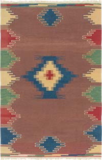 New Handwoven Turkish Kilim Rug - 3' 8" x 5' 10" (44" x 70")