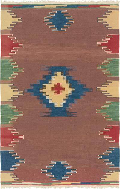 Yeni Kök Boya El Dokuma Kilim - 113 cm x 177 cm