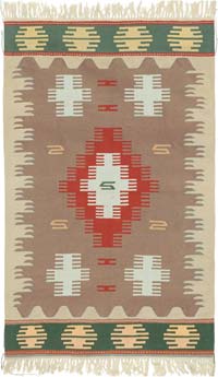 New Handwoven Turkish Kilim Rug - 3' 10" x 6' 3" (46" x 75")