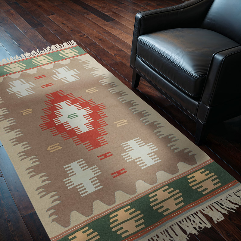 New Handwoven Turkish Kilim Rug - 3' 10" x 6' 3" (46" x 75") - K0081989