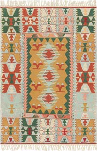 New Handwoven Turkish Kilim Rug - 3' 11" x 5' 8" (47" x 68")