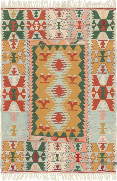 New Handwoven Turkish Kilim Rug - 3' 11" x 5' 8" (47" x 68")