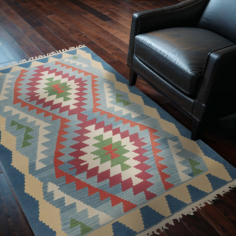 New Handwoven Turkish Kilim Rug - 4'  x 5' 9" (48" x 69") - K0081991