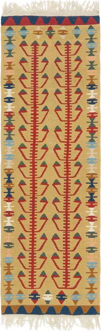 New Handwoven Turkish Kilim Rug - 2'  x 6'  (24" x 72")