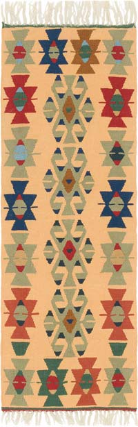 New Handwoven Turkish Kilim Rug - 1' 11" x 5' 6" (23" x 66")