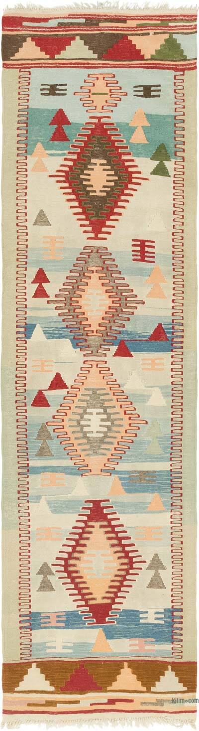 New Handwoven Turkish Kilim Rug - 2' 7" x 9' 6" (31" x 114")