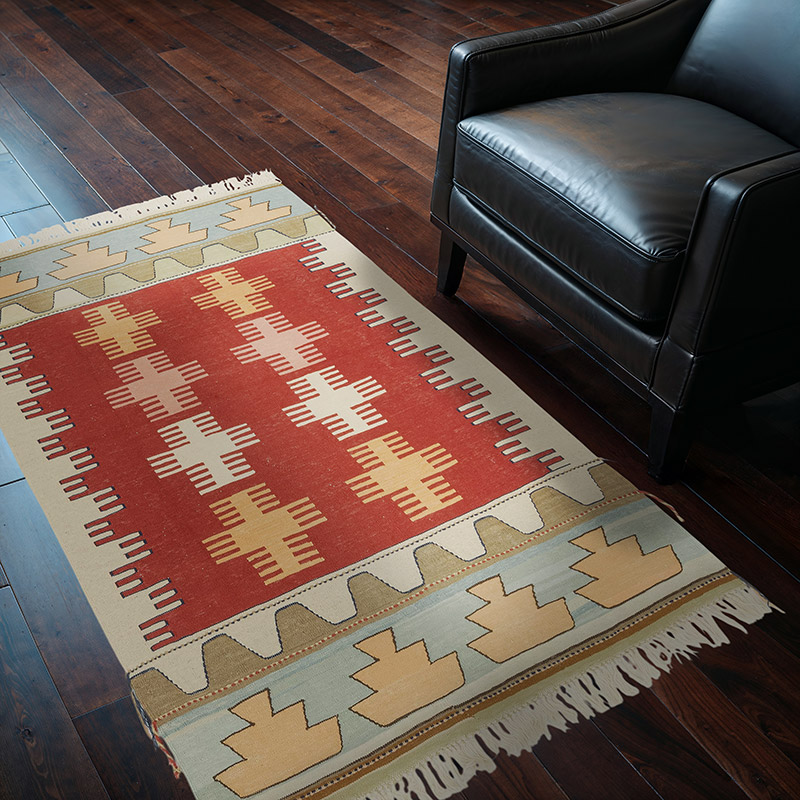 New Handwoven Turkish Kilim Rug - 3' 11" x 5' 7" (47" x 67") - K0082001