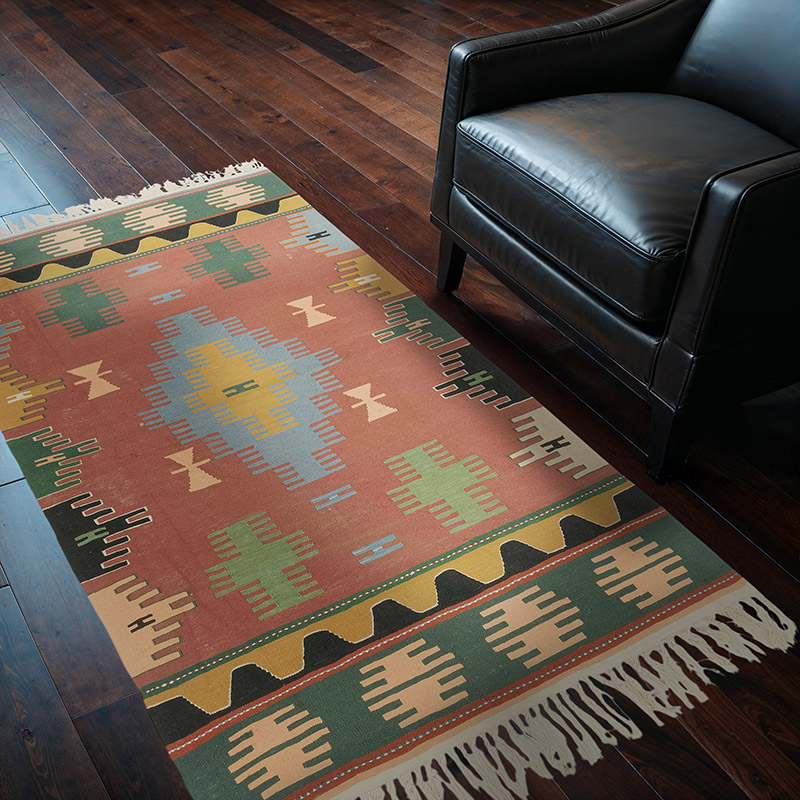 New Handwoven Turkish Kilim Rug - 3' 10" x 6' 2" (46" x 74") - K0082002