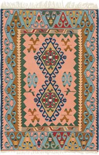 New Handwoven Turkish Kilim Rug - 4'  x 5' 10" (48" x 70")