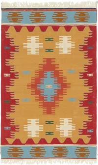 New Handwoven Turkish Kilim Rug - 3' 11" x 6' 3" (47" x 75")
