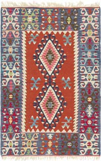 New Handwoven Turkish Kilim Rug - 3' 11" x 5' 10" (47" x 70")