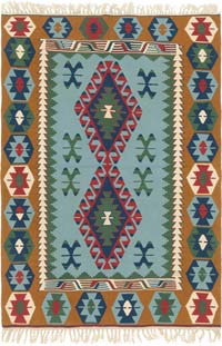 New Handwoven Turkish Kilim Rug - 4'  x 5' 10" (48" x 70")