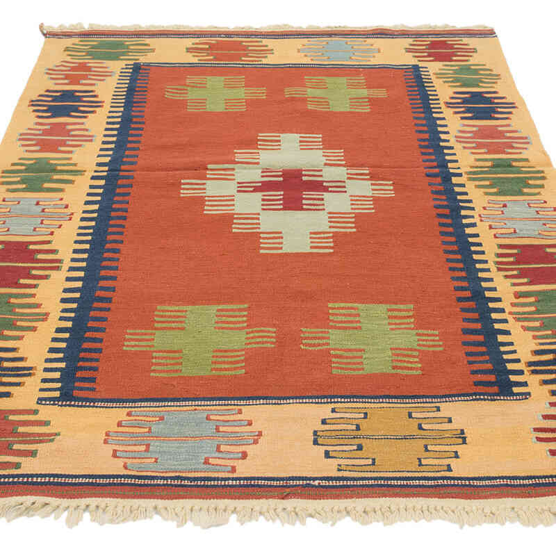 New Handwoven Turkish Kilim Rug - 3' 8" x 5' 7" (44" x 67") - K0082009