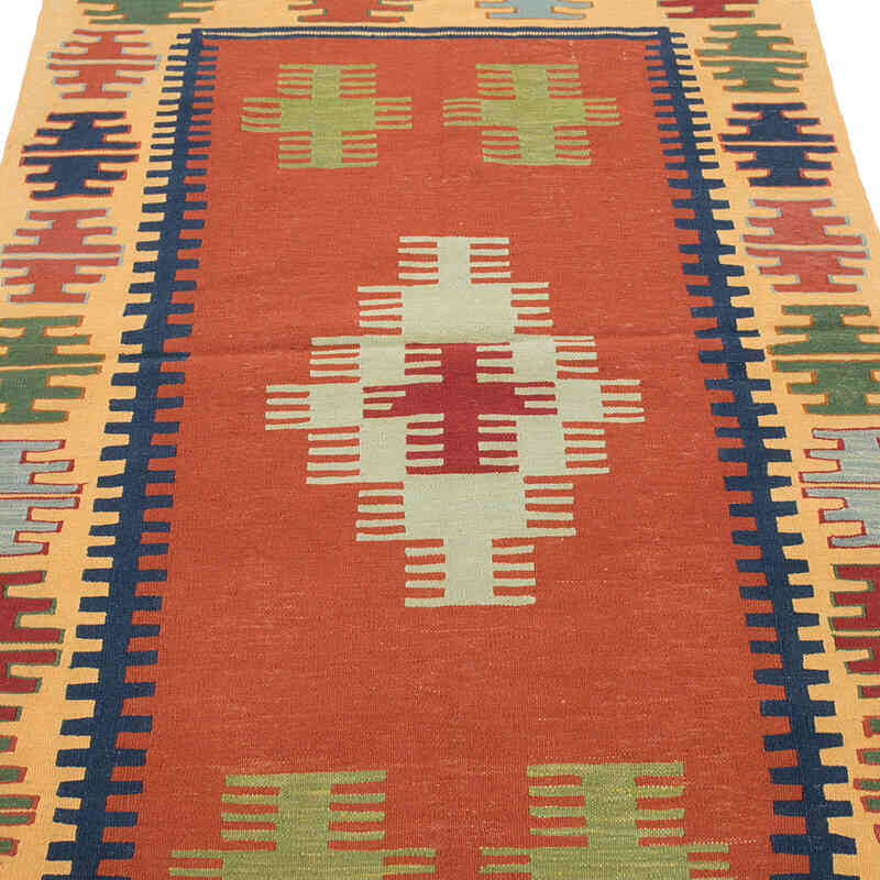 New Handwoven Turkish Kilim Rug - 3' 8" x 5' 7" (44" x 67") - K0082009