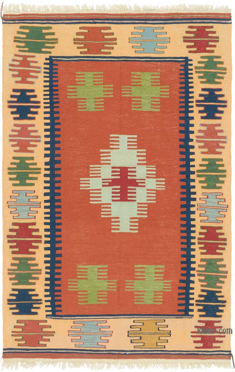New Handwoven Turkish Kilim Rug - 3' 8" x 5' 7" (44" x 67") - K0082009