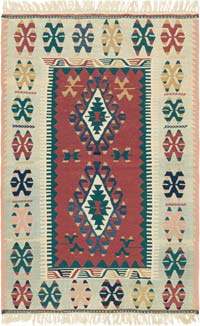 New Handwoven Turkish Kilim Rug - 3' 10" x 5' 10" (46" x 70")