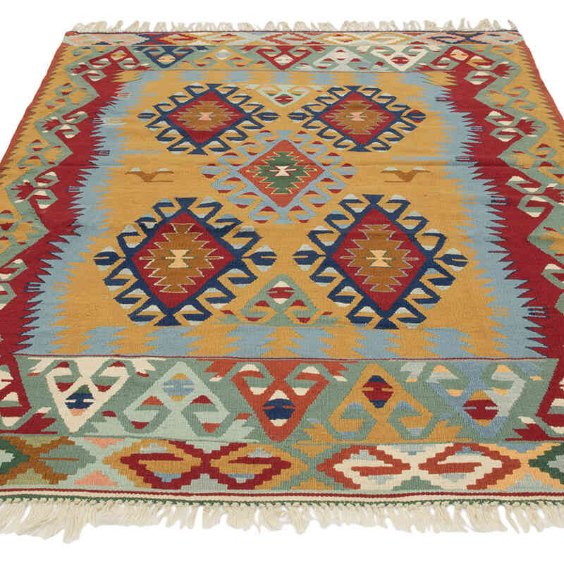 New Handwoven Turkish Kilim Rug - 4' 8" x 6' 9" (56" x 81") - K0082015