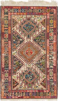 Vintage Sahsavan Sumak Kilim