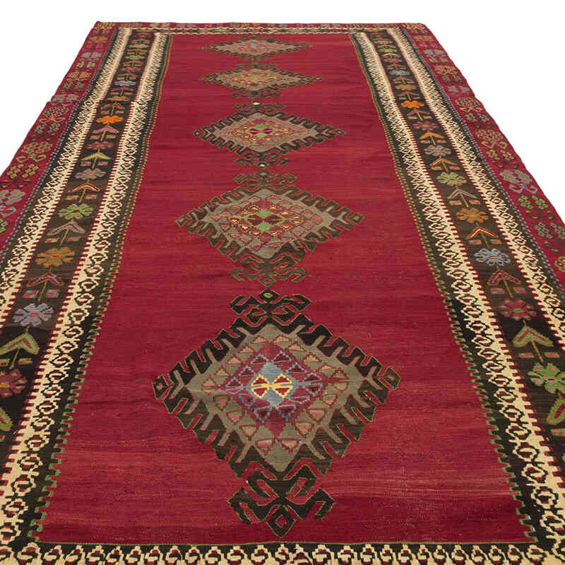 Vintage Sivas Kilim Rug - 5' 10" x 13' 10" (70" x 166") - K0082025