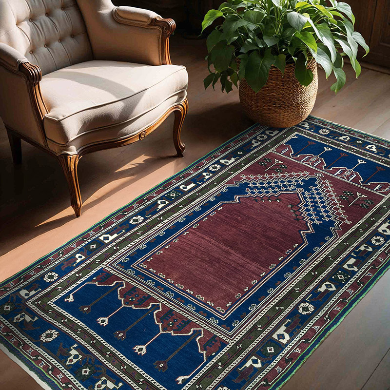 Vintage Turkish Hand-Knotted Rug - 4' 4" x 6' 6" (52" x 78") - K0082028