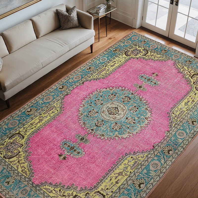 Alfombra Tallada a Mano Sobre Teñida - 218 cm x 340 cm - K0082098