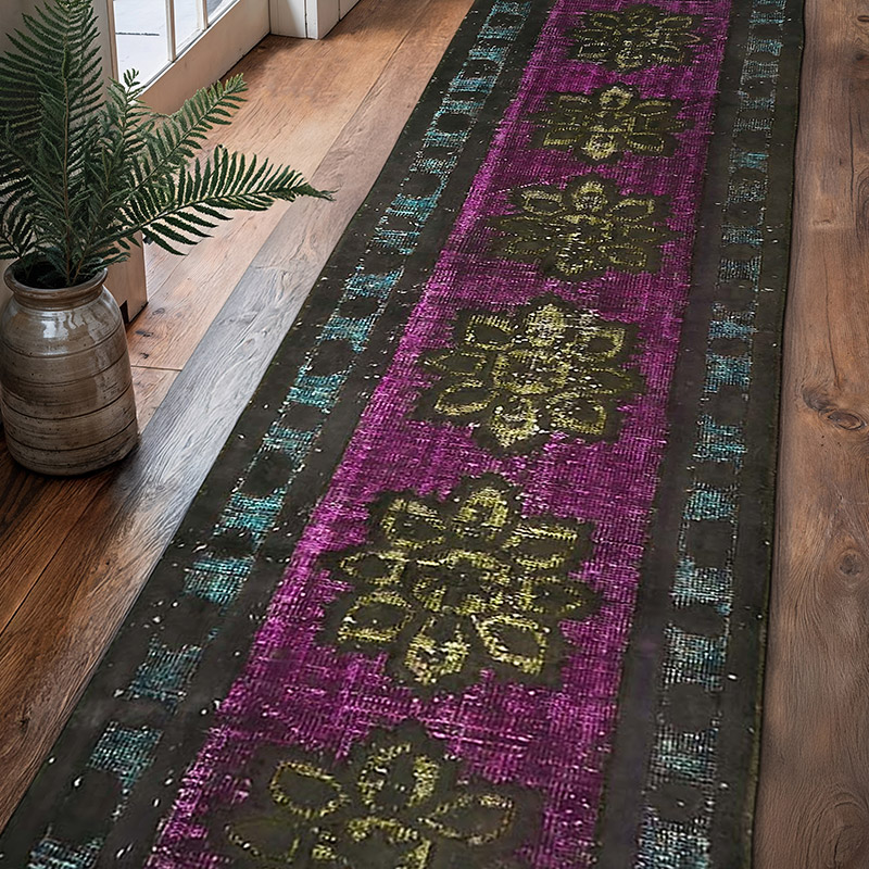 Hand Carved Over-Dyed Rug - 2' 7" x 10' 2" (31" x 122") - K0082100