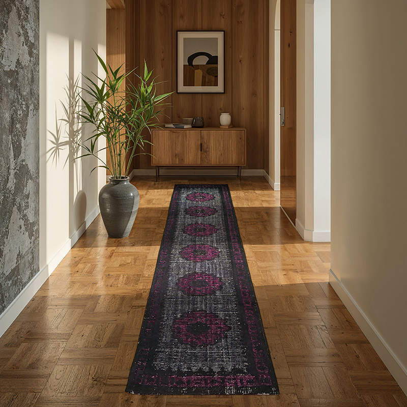 Alfombra Tallada a Mano Sobre Teñida - 80 cm x 296 cm - K0082101
