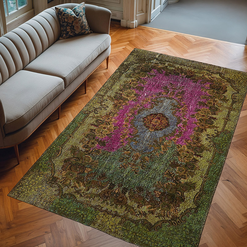 Hand Carved Over-Dyed Rug - 5' 10" x 9' 7" (70" x 115") - K0082104