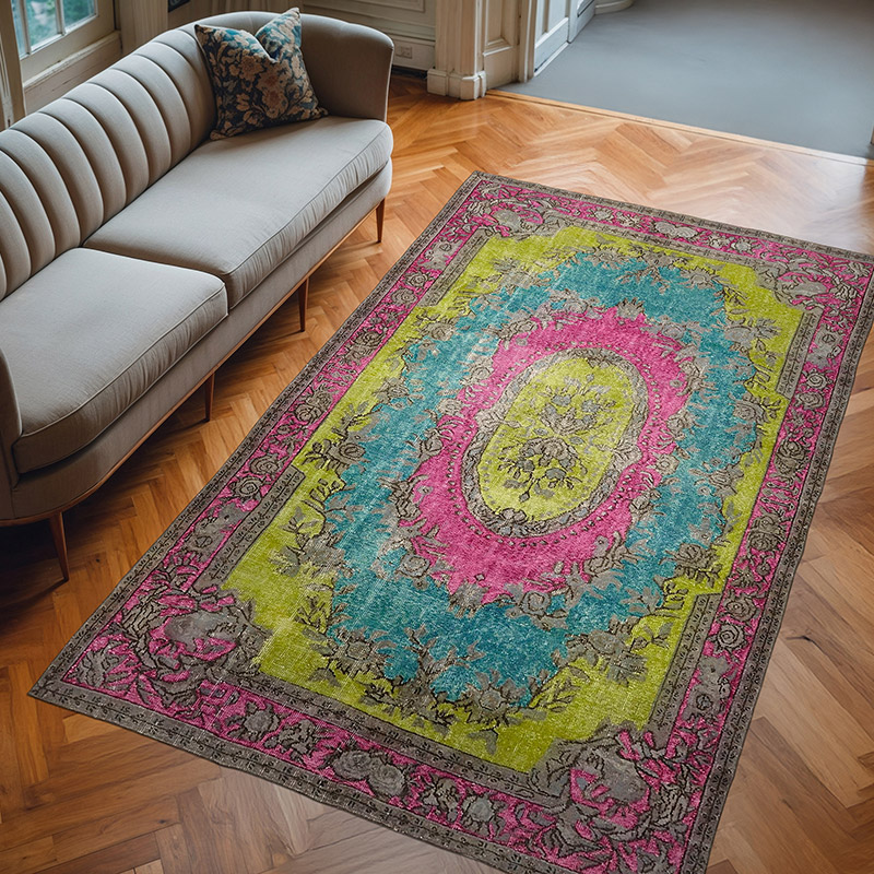 Hand Carved Over-Dyed Rug - 6' 2" x 9' 10" (74" x 118") - K0082111