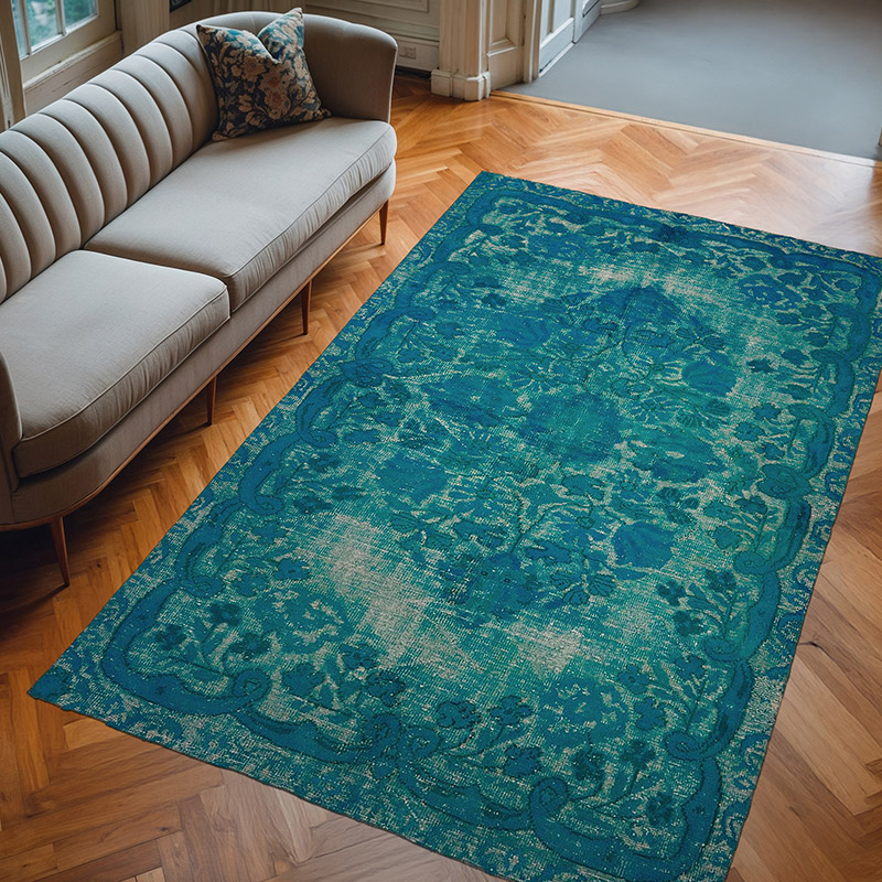 Alfombra Tallada a Mano Sobre Teñida - 180 cm x 287 cm - K0082119