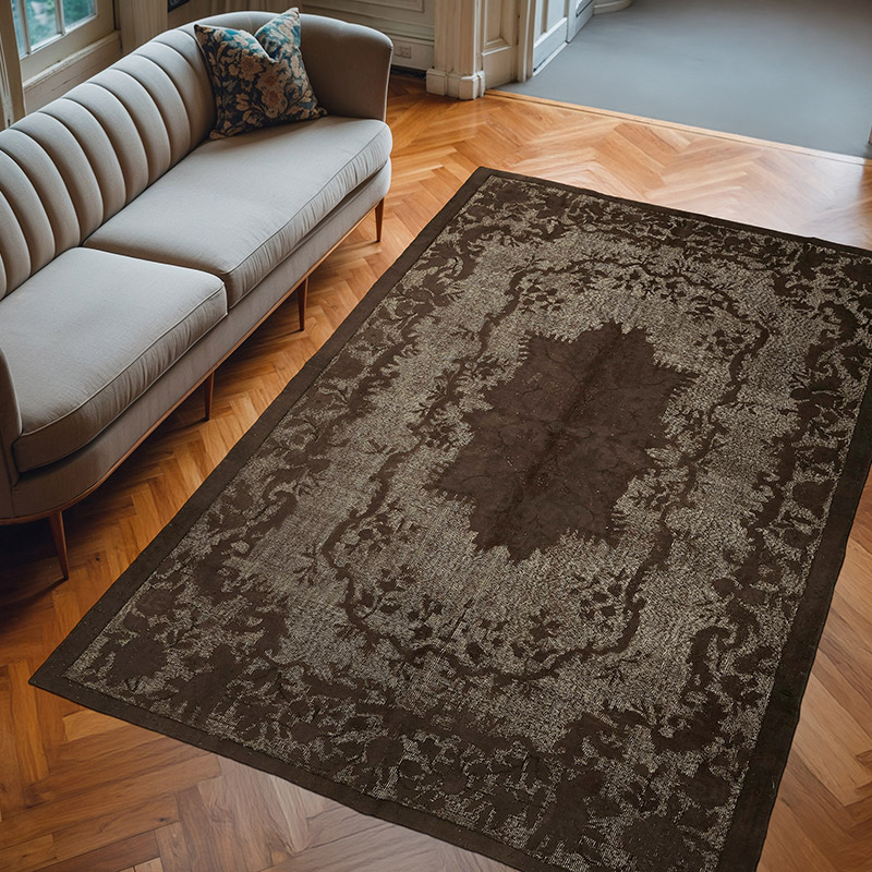 Hand Carved Over-Dyed Rug - 6' 8" x 10' 4" (80" x 124") - K0082123