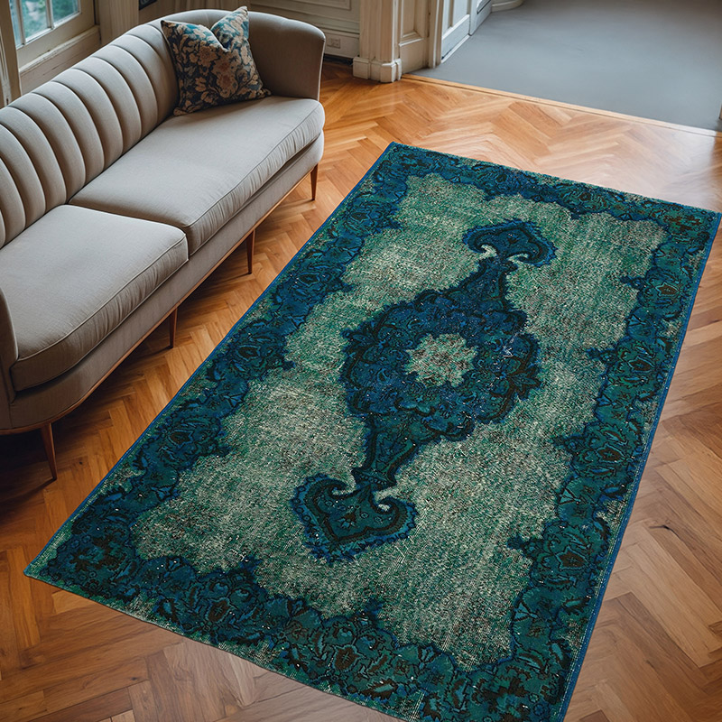Hand Carved Over-Dyed Rug - 5' 4" x 9' 1" (64" x 109") - K0082124