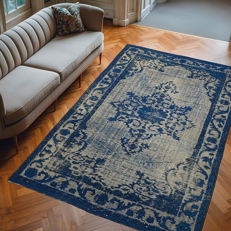 Hand Carved Over-Dyed Rug - 6'  x 9' 2" (72" x 110") - K0082125