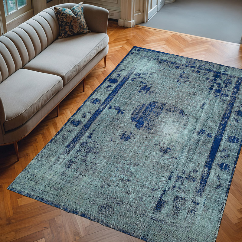 Alfombra Tallada a Mano Sobre Teñida - 207 cm x 304 cm - K0082129