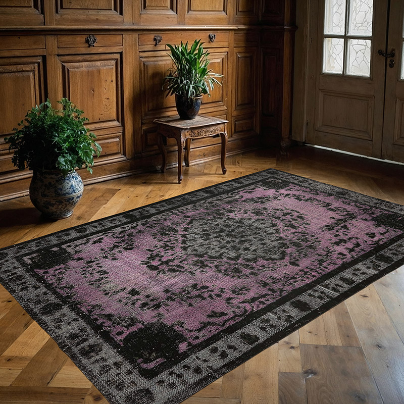 Hand Carved Over-Dyed Rug - 5' 9" x 8' 7" (69" x 103") - K0082144