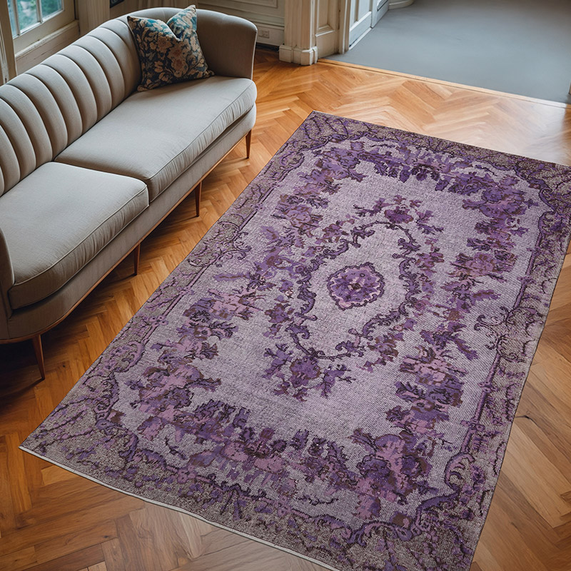 Alfombra Tallada a Mano Sobre Teñida - 190 cm x 311 cm - K0082146