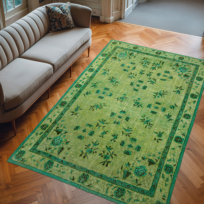 Alfombra Tallada a Mano Sobre Teñida - 203 cm x 312 cm - K0082154