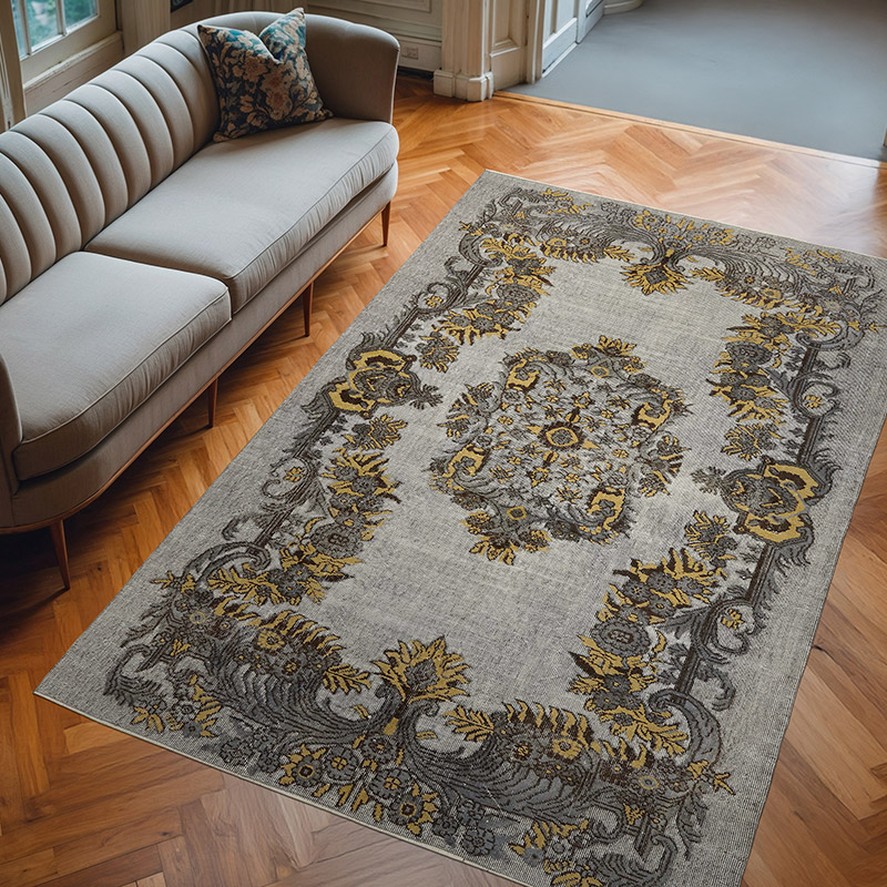 Alfombra Tallada a Mano Sobre Teñida - 194 cm x 295 cm - K0082155