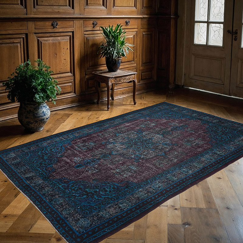 Hand Carved Over-Dyed Rug - 4' 10" x 7' 7" (58" x 91") - K0082160