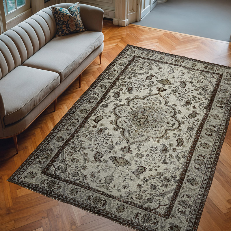 Alfombra Tallada a Mano Sobre Teñida - 200 cm x 304 cm - K0082163