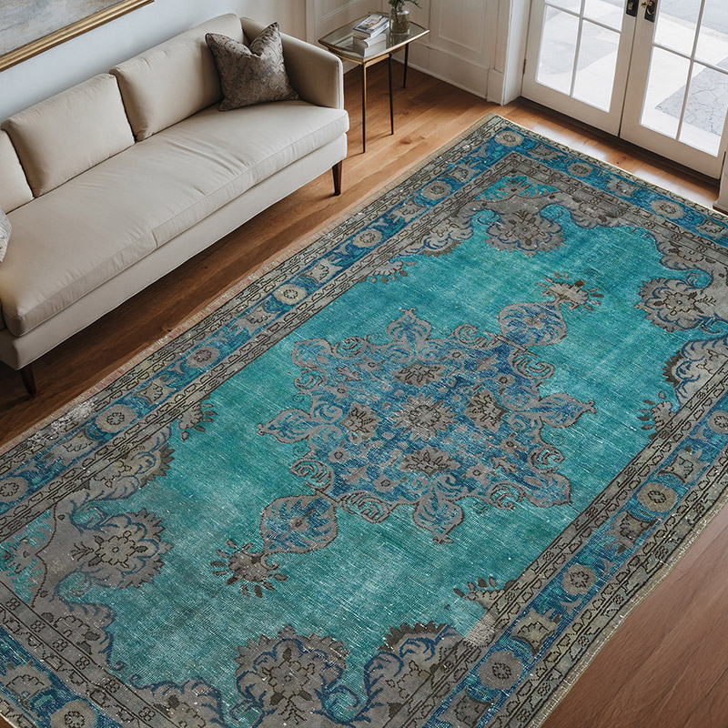 Alfombra Tallada a Mano Sobre Teñida - 213 cm x 330 cm - K0082168