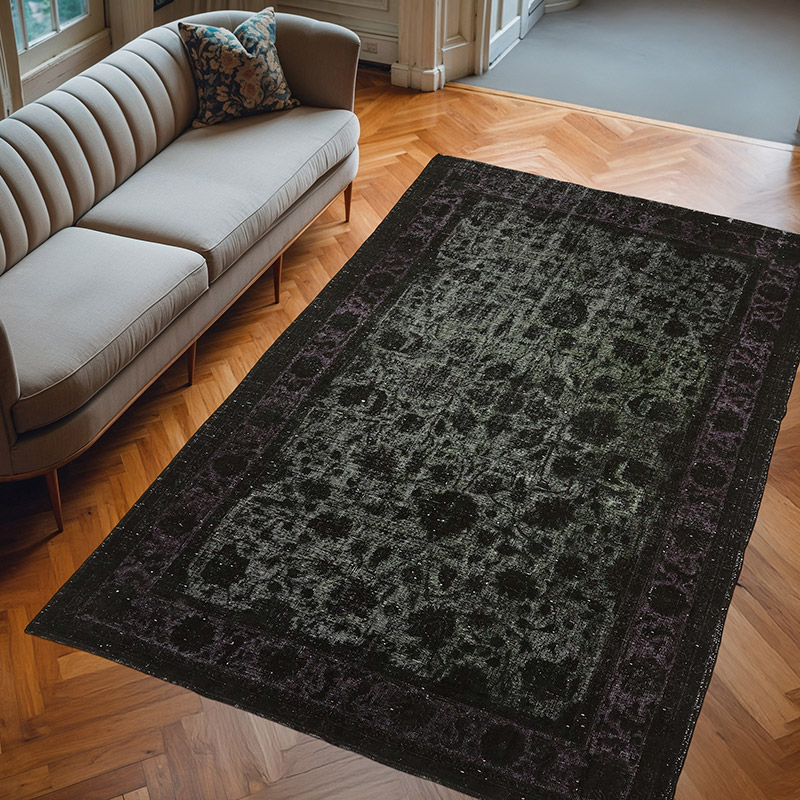 Hand Carved Over-Dyed Rug - 6' 6" x 10' 2" (78" x 122") - K0082169